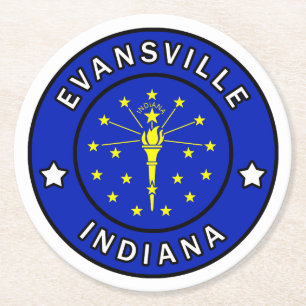 Evansville Indiana Runder Pappuntersetzer