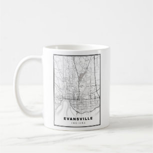 Evansville Map Kaffeetasse