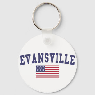 Evansville US-Flagge Schlüsselanhänger