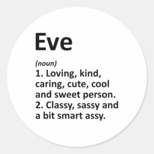 Eve Definition Personalisiert Name Funny Birthday  Runder Aufkleber