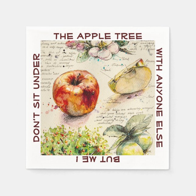 EVE Gemälde Illustration von Apple Serviette (Vorderseite)