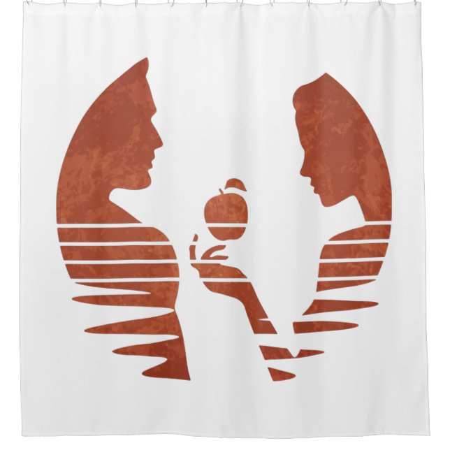Eve Hand an Adam, Grunge Version 3/3 Duschvorhang (Vorderseite)
