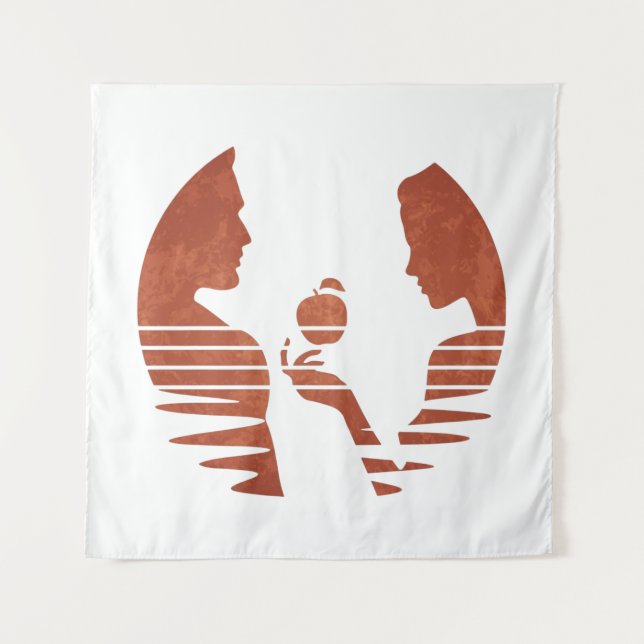 Eve Hand an Adam, Grunge Version 3/3 Wandteppich (Vorderseite)