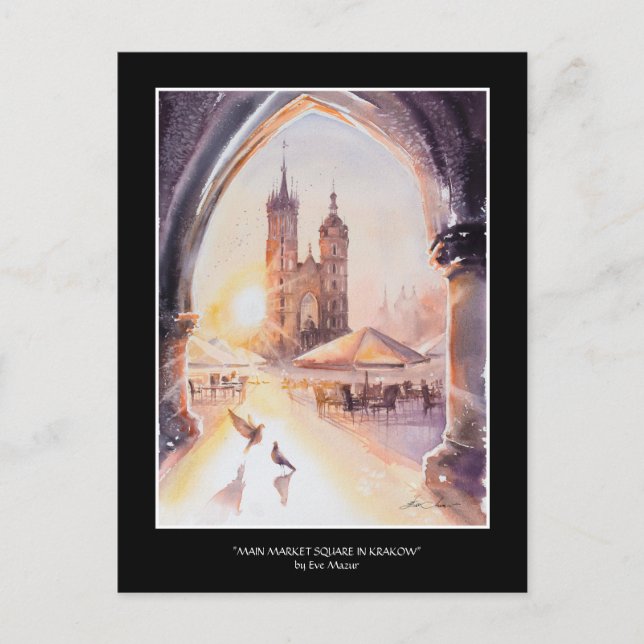EVE Painted Krakau Old Town Postcard Postkarte (Vorderseite)