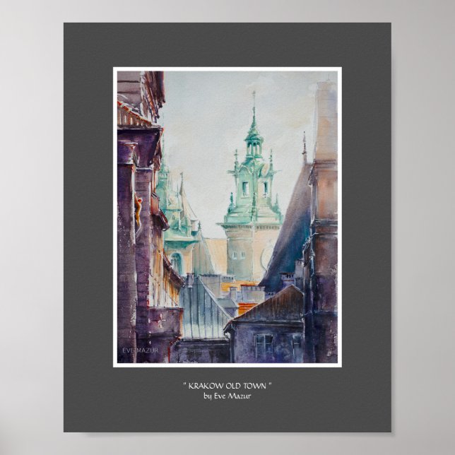 EVE Painted Krakau, Polnische Altstadt Poster (Vorne)