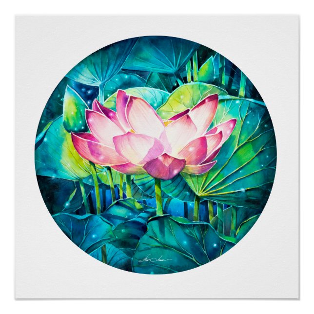 EVE Painted Lotus Blume Poster (Vorderseite)