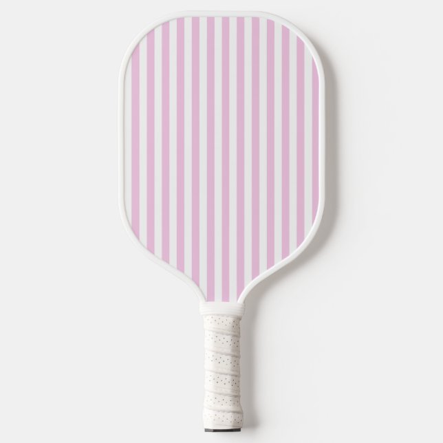 Eve und Sofie Pink Streifen Pickleball Schläger (Vorderseite)