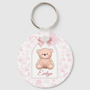 Evelyn   Benutzerdefiniertes rosa Teddy-Bär-Kinder Schlüsselanhänger