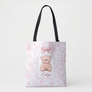 Evelyn Benutzerdefiniertes rosa Teddy-Bär-Kinder Tasche