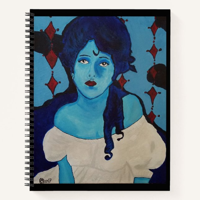 Evelyn Blue Notizbuch (Vorderseite)