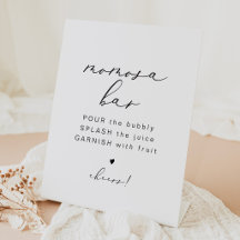 EVELYN Elegant Calligraphy Momosa Bar Sign