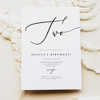 EVELYN Elegant Calligraphy Script 2. Birthday Inv Einladung