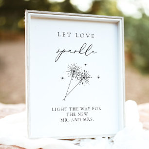 EVELYN Elegant Wedding Sparkler Envoyer Poster