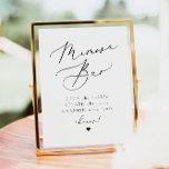 EVELYN Elegante Kalligrafie Script Mimosa Bar Sign Poster<br><div class="desc">Dieses Mimosa-Bar-Template zeichnet sich durch einen eleganten Kalligraphie-Script-Schriftart und modernes minimalistisches Design aus. Editieren Sie einfach die *most*-Formulierung,  um Ihren Wünschen gerecht zu werden. Dieses Mimosa Bar Drink-Schild eignet sich perfekt für Ihr klassisches Brautparty,  romantische Hochzeiten oder andere besondere Momente.</div>