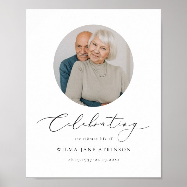 EVELYN Elegante Script Memorial Begrüßung Poster (Vorne)