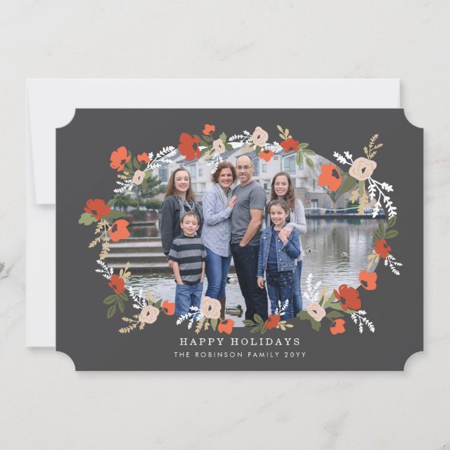 Evelyn Floral Holiday Card Feiertagskarte (Vorderseite)