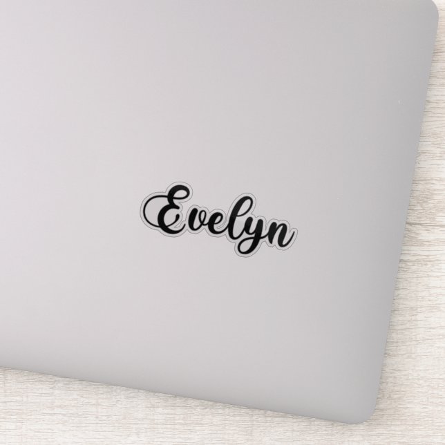 Evelyn Name - Handgeschriebene Kalligrafie Aufkleber (Detail)