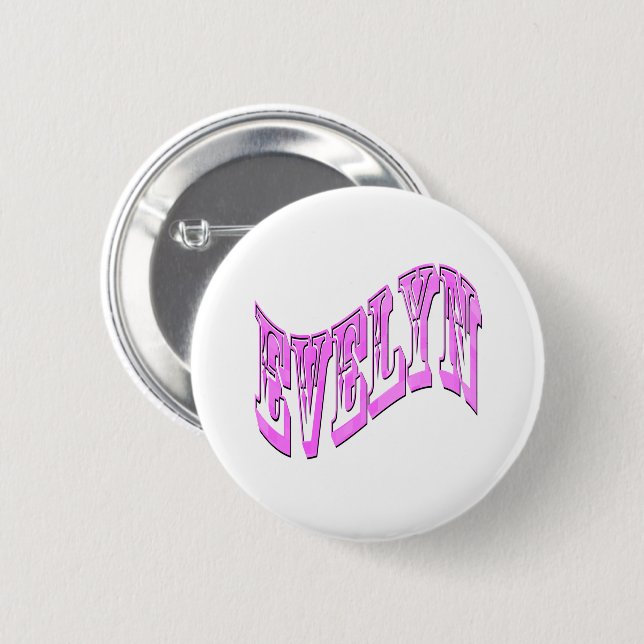 Evelyn Name In Rosa, Button (Vorne & Hinten)