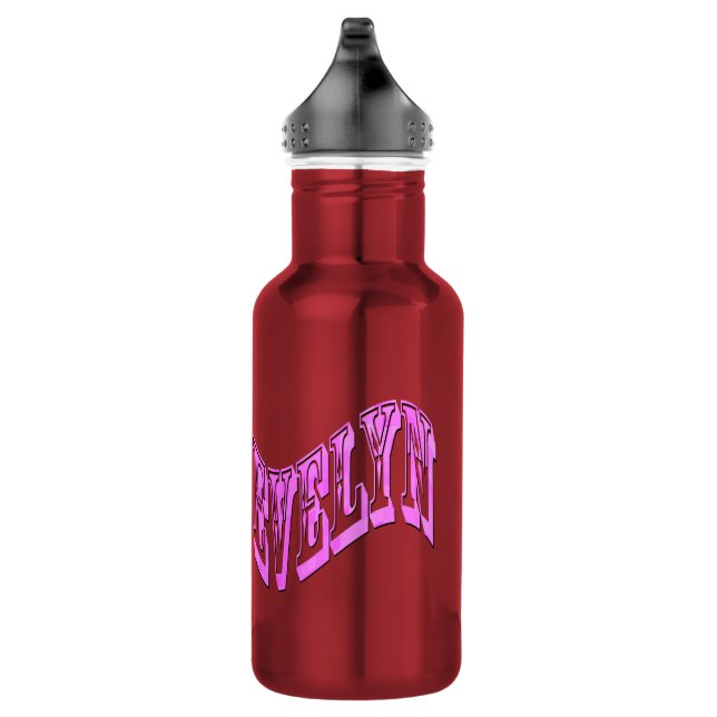 Evelyn, Name, Logo, Edelstahlflasche (Rechts)