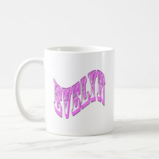 Evelyn Name Logo, Kaffeetasse (Links)