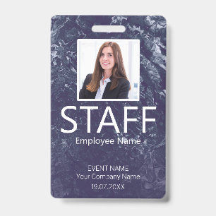 Événement de badge bleu de code QR de personnel pe