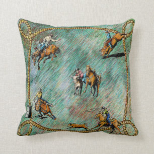 Événements occidentaux de rodéo de coussin avec