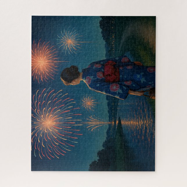 Evening Fireworks and Yukata by the Riverside (Vertikal)