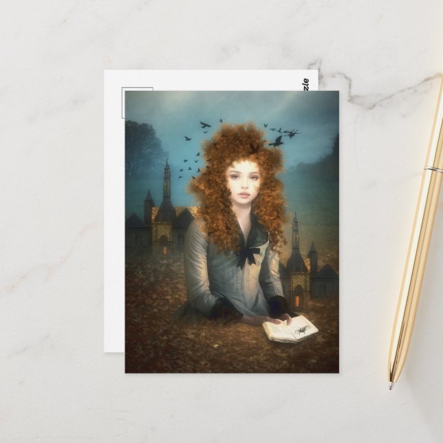 Evening Reading   Postkarte (Vorderseite/Rückseite Beispiel)