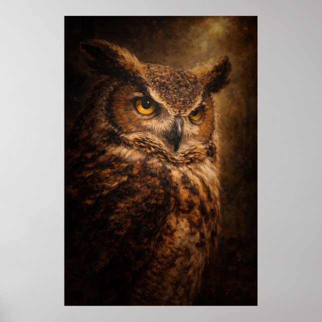 Evening Sentinel | Eulen-Kunst | Poster (Vorne)