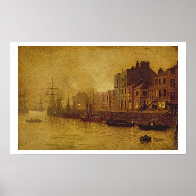 Evening, Whitby Harbour, 1893 Poster (Vorne)