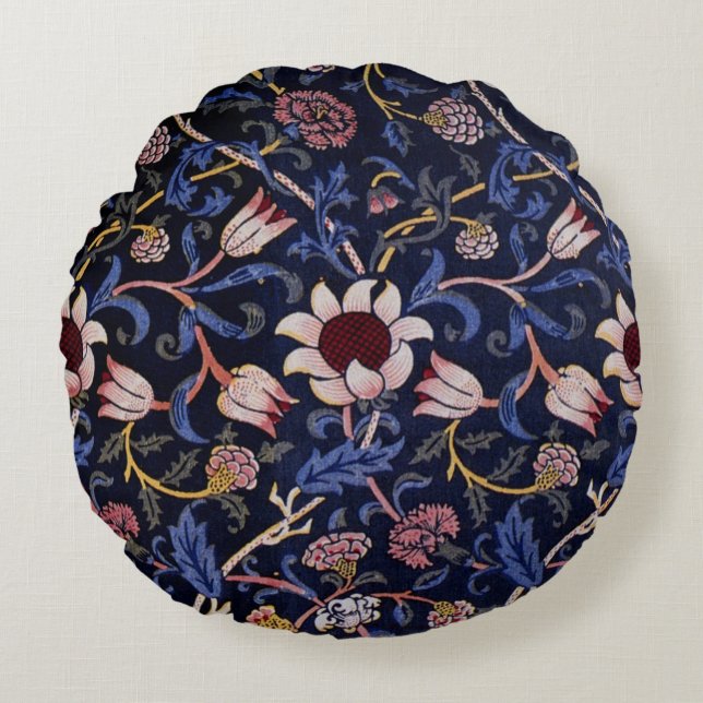 Evenlode, famous William Morris pattern, Rundes Kissen (Vorderseite)