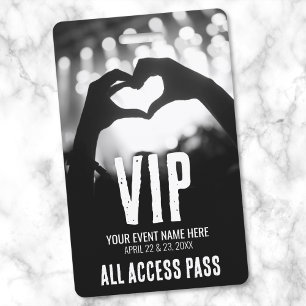 Event All Access Pass Schwarz Weiß VIP Ausweis