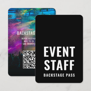 Event Backstage-Pass QR-Code-ID-Ausweis 3,5" x 5" Einladung