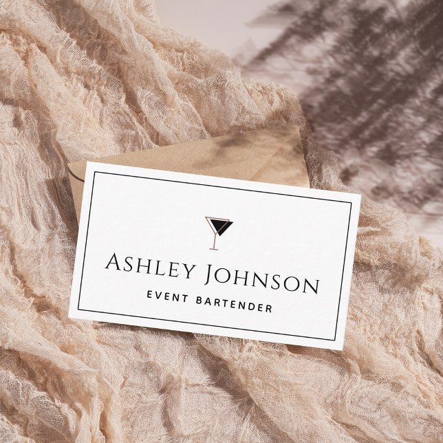 Event Barkeeper Mixologe Sommelier Classic White Visitenkarte (Von Creator hochgeladen)