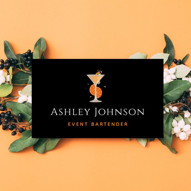 Event Barkeeper Mixologe Tropischer Cocktail Bar Visitenkarte (Von Creator hochgeladen)