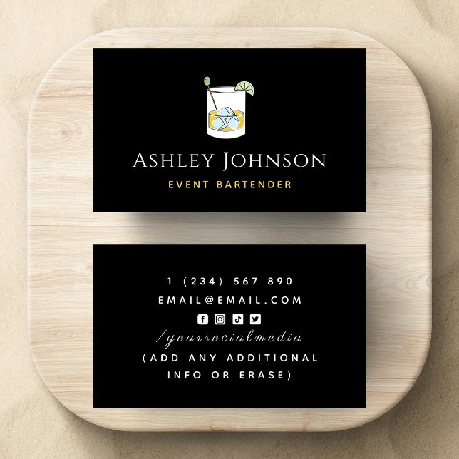 Event Barkeeper Tropical Sommerlicher Cocktail Dri Visitenkarte (Von Creator hochgeladen)