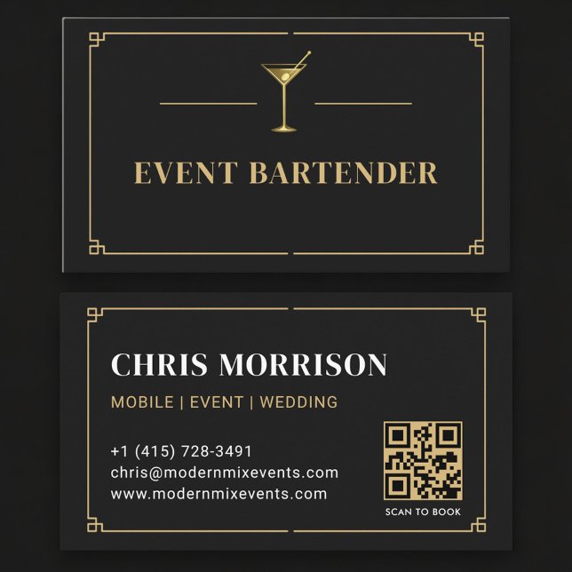 Event Bartender QR Code Professional Visitenkarte (Von Creator hochgeladen)