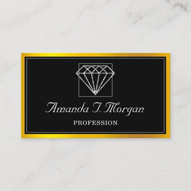 Event Hochzeitsplaner Diamond Gold Frame VIP Visitenkarte (Vorderseite)