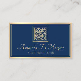 Event Hochzeitsplaner Gold Frame Fashion Blue Navy Visitenkarte