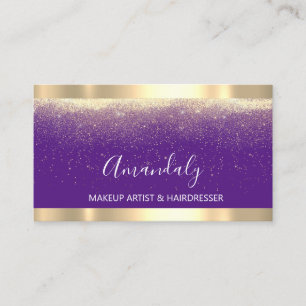 Event Hochzeitsplaner Makeup Artist Lila Gold Visitenkarte