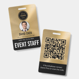 Event-Mitarbeiter-ID-Ausweis - Metallic Gold Schwa Ausweis