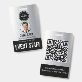 Event-Mitarbeiter-ID-Ausweis - Metallisch Silber S Ausweis