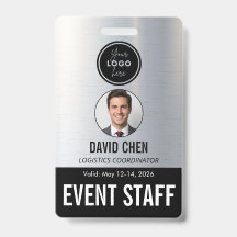 Event-Mitarbeiter-ID-Ausweis - Metallisch Silber S