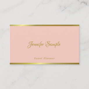 Event Moderne Elegante Handschrift Rosa Gold Schö Visitenkarte