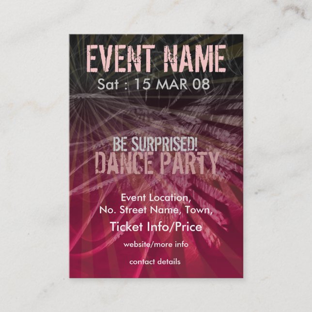 EVENT PARTY miniFLYER #004 Visitenkarte (Vorderseite)
