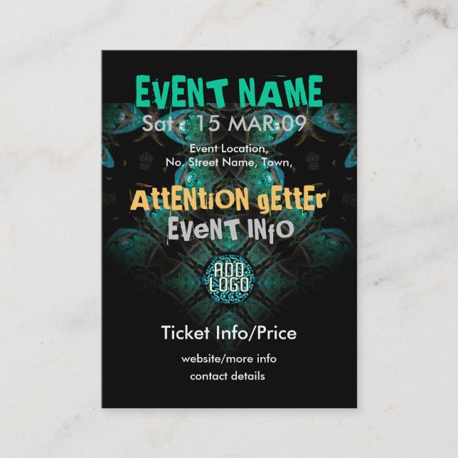 EVENT PARTY miniFLYER #009 Visitenkarte (Vorderseite)