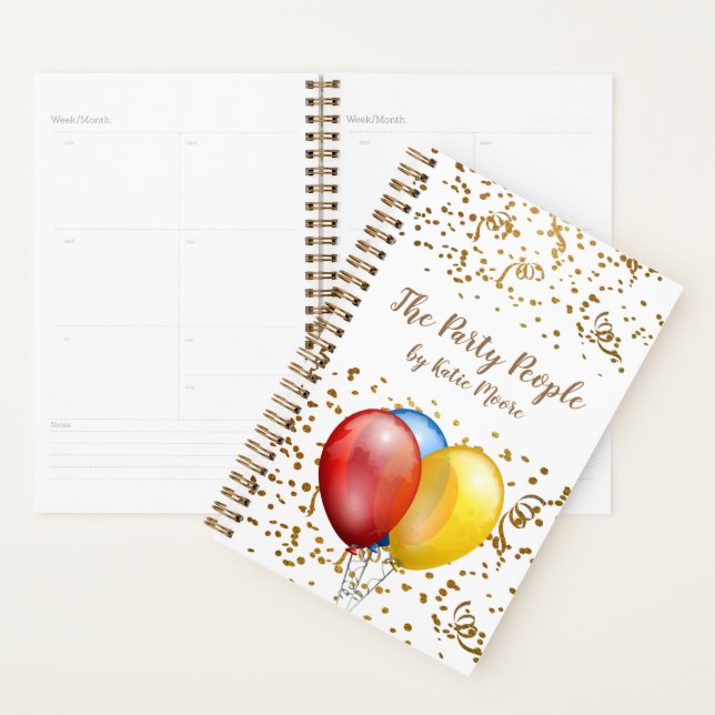 Event Party Planer Ballons und Gold Confetti (Anzeige)