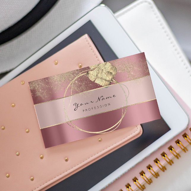 Event-Planer Blogger Rose Gold Floral Wraath Visitenkarte (Von Creator hochgeladen)