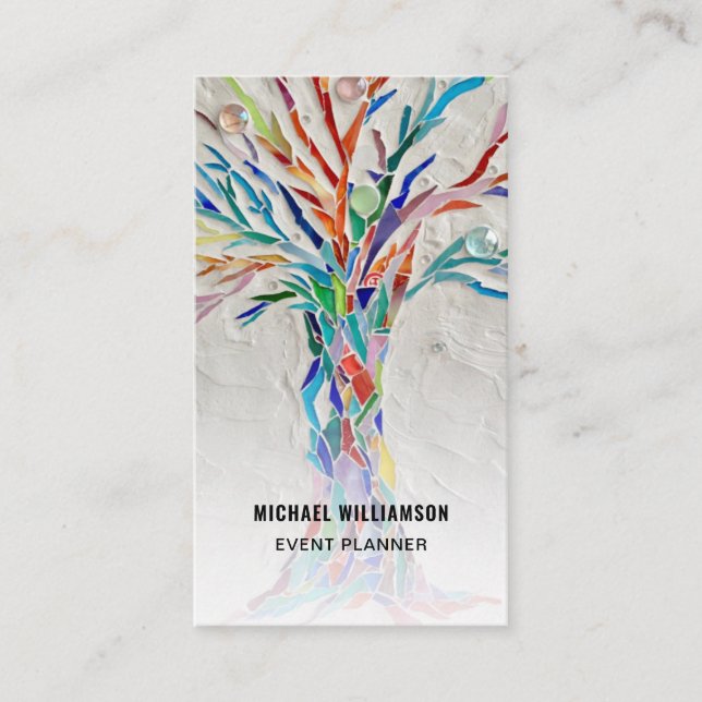 Event-Planer - farbenfrohe QR-Code-Visitenkarte Visitenkarte (Vorderseite)