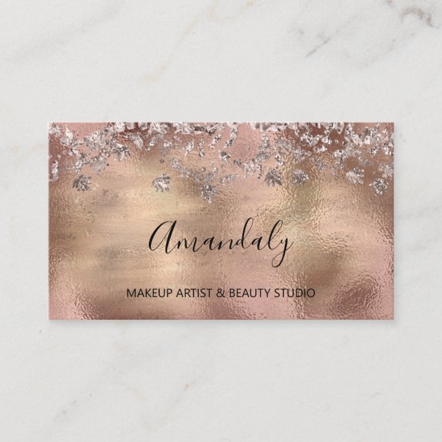 Event-Planer Rose Influencer Rose Gold Glass Visitenkarte (Vorderseite)